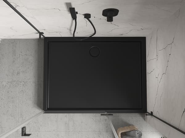 Mexen Flow+ rektangulær brusekar 110 x 70 cm, sort mat - 46R707011H