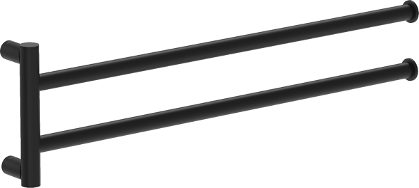 Mexen Loop dobbelt svingbar håndklædeholder, sort - 70A71049-70
