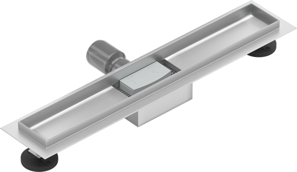 Mexen Flat korpus til lineær afløb 60 cm, inox - 1015060