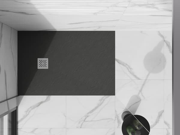 Mexen Stone+ rektangulær kompositbrusebakke 110 x 70 cm, antracit - 44717011