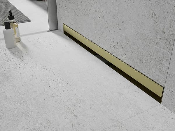 Mexen Flat Wall væglineær afløb 2i1 50 cm, børstet guld - 1A30050