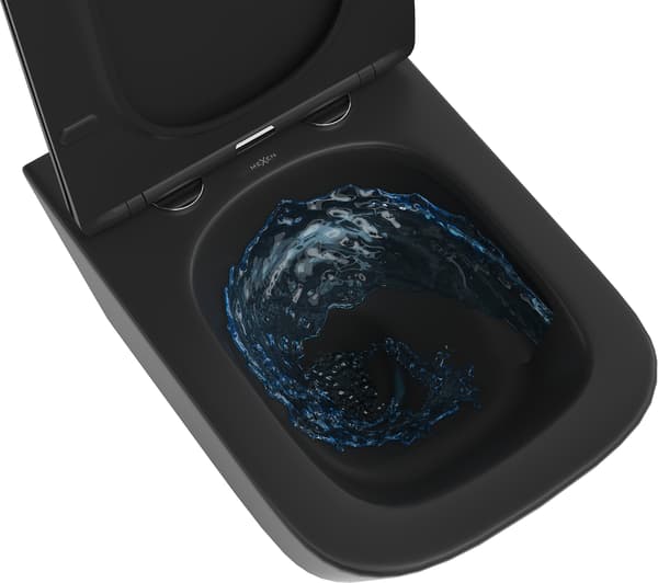 Mexen Teo Rimless Tornado toiletskål, sort mat - 3385XX85T