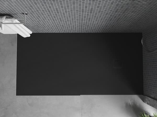 Mexen Bert rektangulær bruserbakke SMC 160 x 70 cm, sort - 4K707016