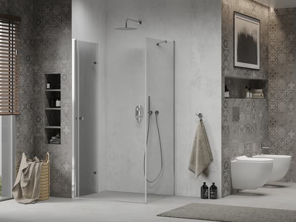 Mexen Lima vikbart duschkabin 110 x 80 cm, transparent, krom - 856-110-080-01-00