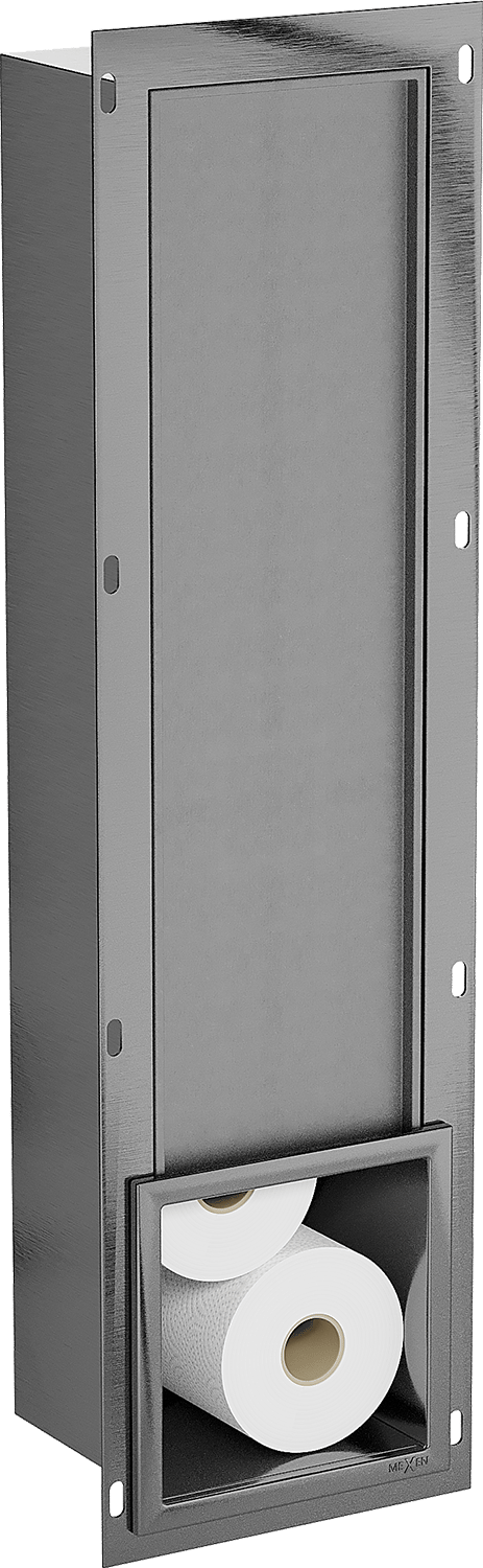 Mexen X-Wall-B toiletrulleholder, børstet gun grå - 19E5