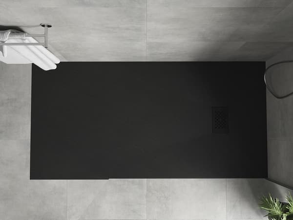 Mexen Hugo rektangulær SMC-bruser 180 x 90 cm, sort, sort dæksel - 42709018-B