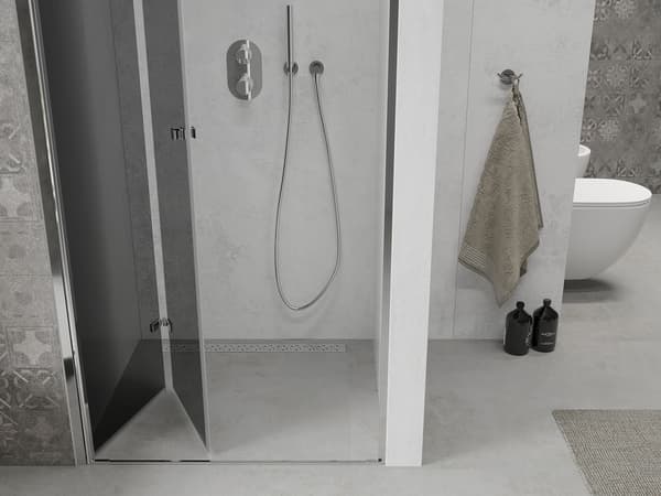 Mexen Lima folded brusedør 100 cm, grafit, krom - 856-100-000-01-40
