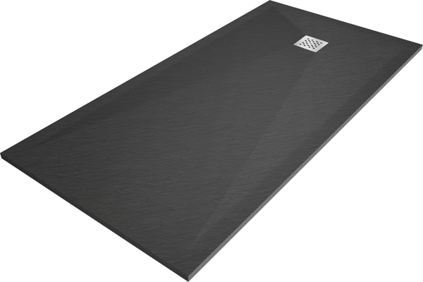 Mexen Stone+ rektangulær kompositbruserbakke 180 x 100 cm, antracit - 44711018