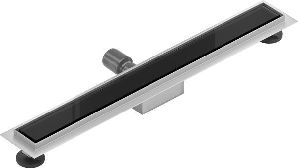 Mexen Flat MGB lineær afløb 70 cm, sort glas - 1026070-15