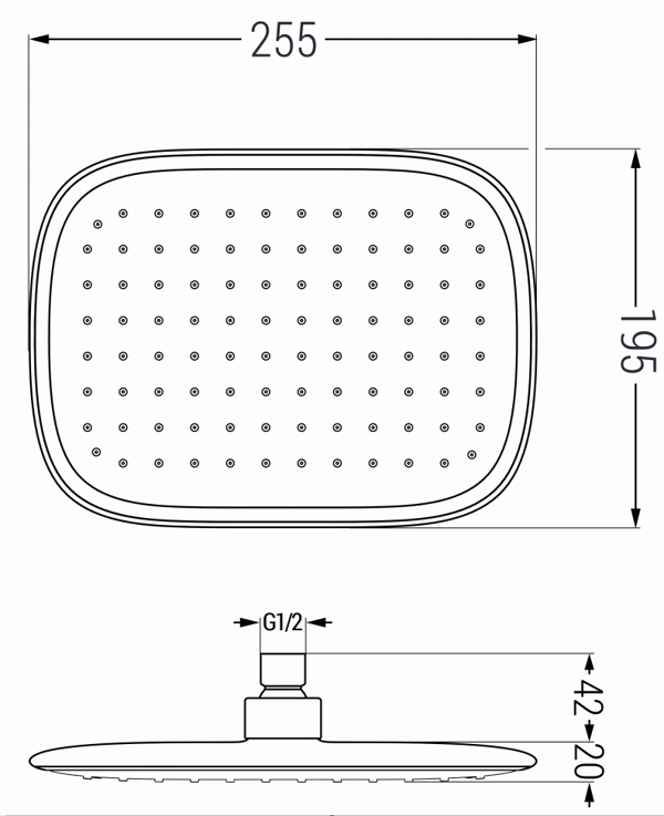 Mexen D-49 regnbruser 25x19 cm, sort/guld - 79749-75