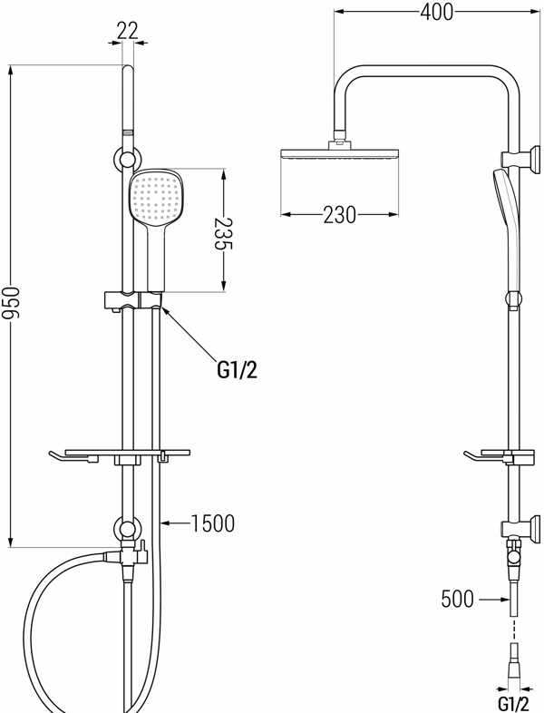 Mexen T33 bruserkolonne, sort - 798333393-70