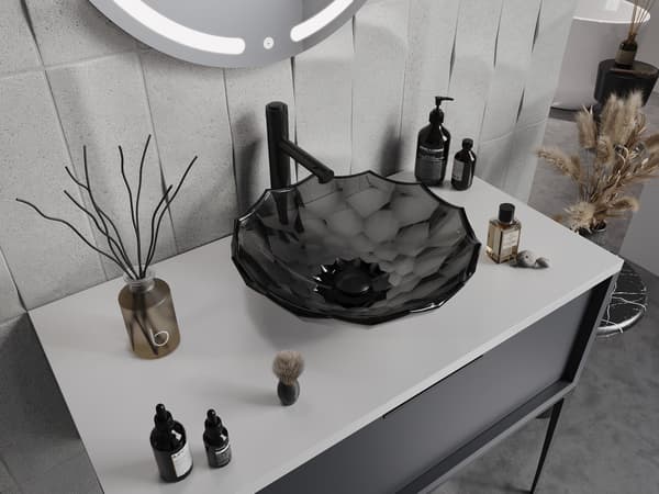 Mexen Inga glasbordpladevask 44 x 44 cm, sort - 24074470