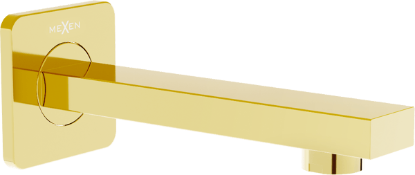 Mexen Cube vægmonteret badekarudløb, guld - 79370-50