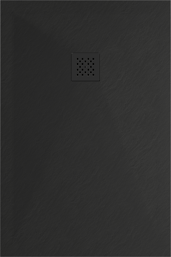 Mexen Stone+ rektangulær kompositbruserkar 90 x 70 cm, sort, sort cover - 44707090-B
