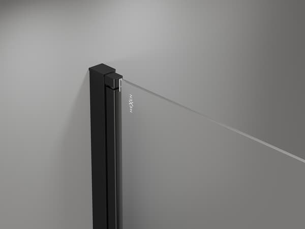 Mexen Mist skydedør til bruser 90 cm, sort ramme, sort - 8A7-090-000-70-70