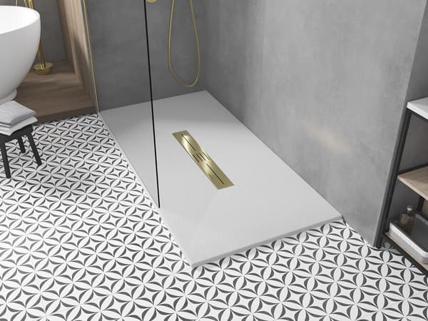Mexen Toro rektangulär duschkar SMC 180 x 90 cm, vit, guld täckplåt - 43109018-G