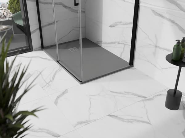 Mexen Stone+ rektangulær kompositbruser 120 x 80 cm, grå-beton - 44618012