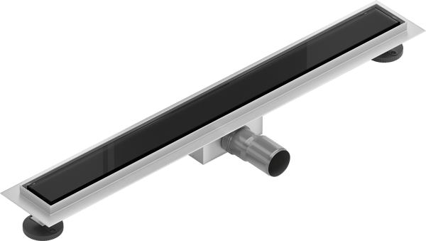 Mexen Flat MGB lineær afløb 70 cm, sort glas - 1026070-15
