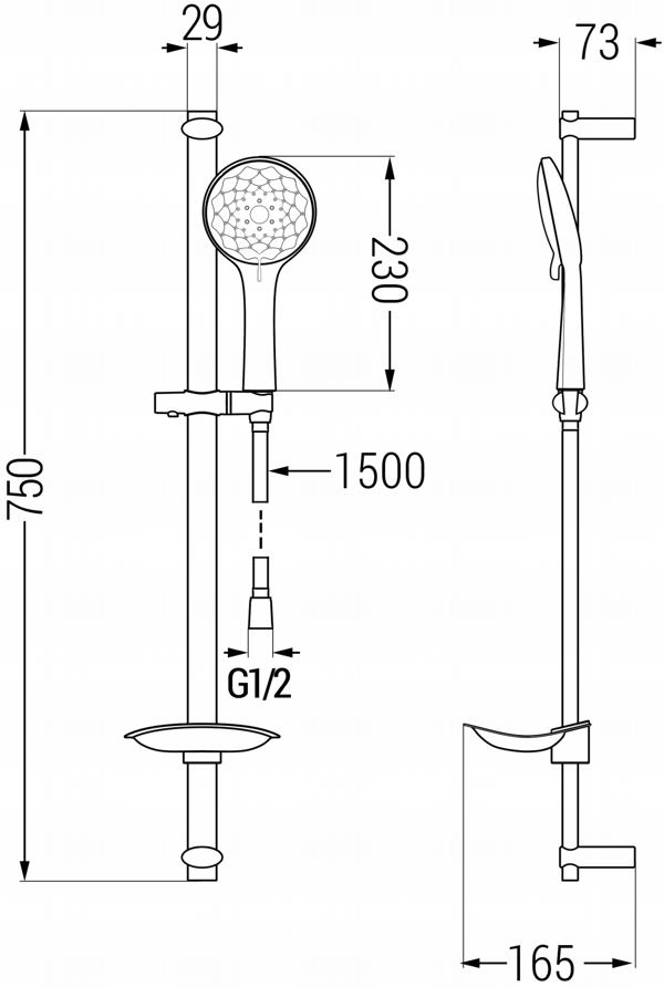 Mexen Sabre DB74 badekarsæt, sort - 72103DB74-70