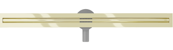 Mexen Flat 360° Slim roterende lineær afløb 100 cm, guld - 1541100