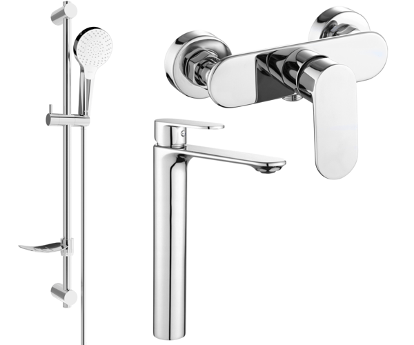 Mexen Milo DF05 duschset, krom - 71314DF05-00