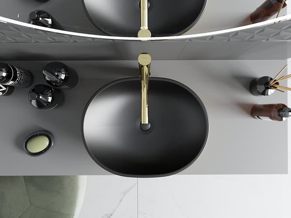 Mexen Viki bordpladevask 48 x 35 cm, sort mat/guld - 21054876