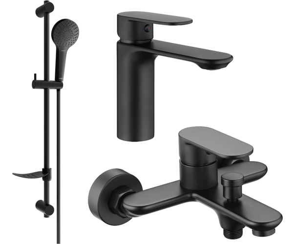 Mexen Milo DF05 badkar, svart - 71303DF05-70