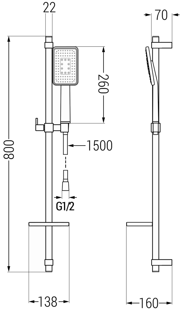 Mexen DQ54 sort badsæt, sort - 785544581-71