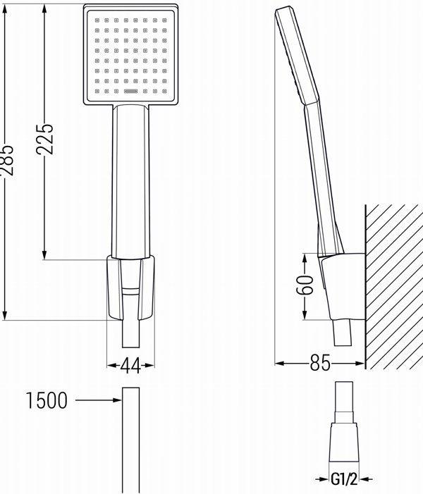 Mexen Uno R45 badekar sæt, krom - 71413R45-00