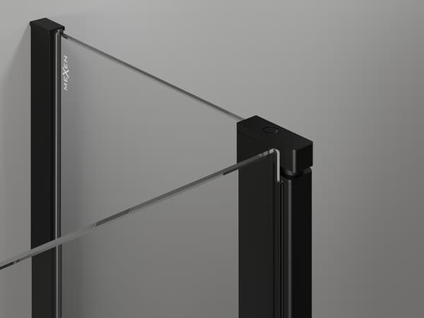 Mexen Mist dør til bruser 70 cm, transparent, sort - 8A4-070-000-70-00