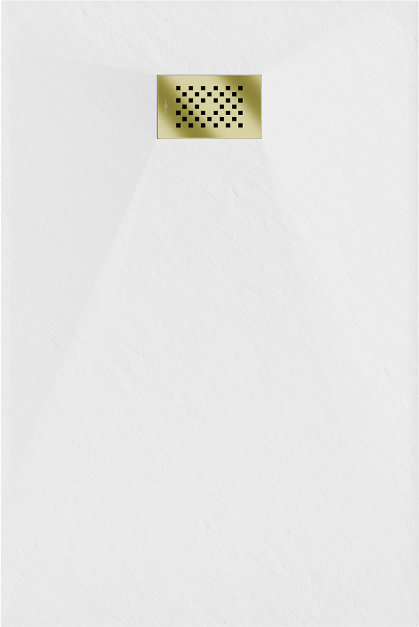 Mexen Hugo rektangulär SMC-duschkar 130 x 70 cm, vit, guldlock - 42107013-G