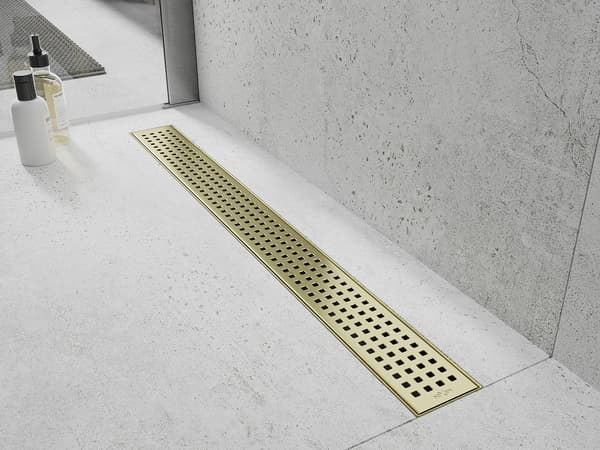 Mexen Flat 360° M08 roterende lineær afløb 60 cm, børstet guld - 1A25060-40