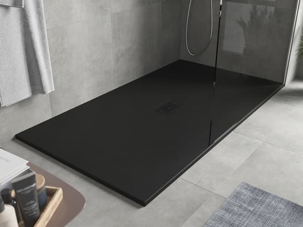 Mexen Hugo rektangulær brusebund SMC 150 x 100 cm, sort, sort dækplade - 42701015-B