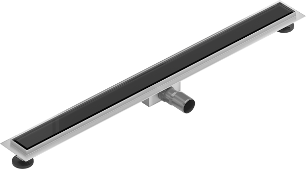 Mexen Flat MGB lineær afløb 90 cm, sort glas - 1026090-15