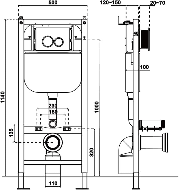 Mexen Tex E inbyggd ram för WC - 61109