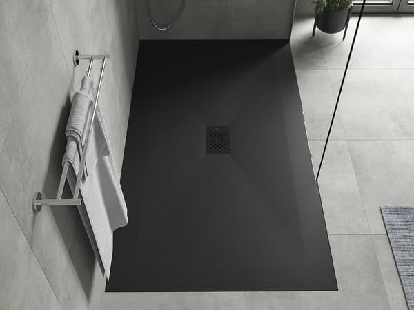 Mexen Hugo rektangulær brusebund SMC 150 x 100 cm, sort, sort dækplade - 42701015-B