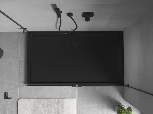 Mexen Flow rektangulær slim brusekar 160 x 80 cm, sort mat - 46R708016