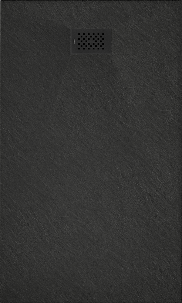 Mexen Hugo rektangulær SMC-bruserbakke 160 x 90 cm, sort, sort afdækning - 42709016-B