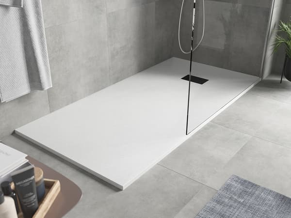 Mexen Hugo rektangulær bruser SMC 170 x 90 cm, hvid, sort dækplade - 42109017-B