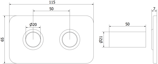 Mexen Uni-Term S dubbla döljsats för radiator, guld - W910-000-50