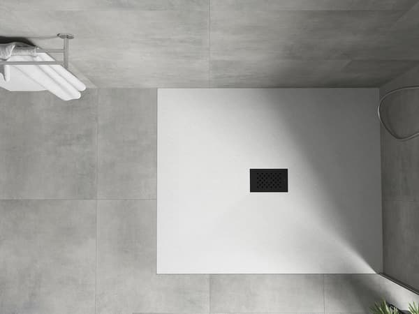 Mexen Hugo rektangulær brusekar SMC 130 x 100 cm, hvid, sort dækplade - 42101013-B