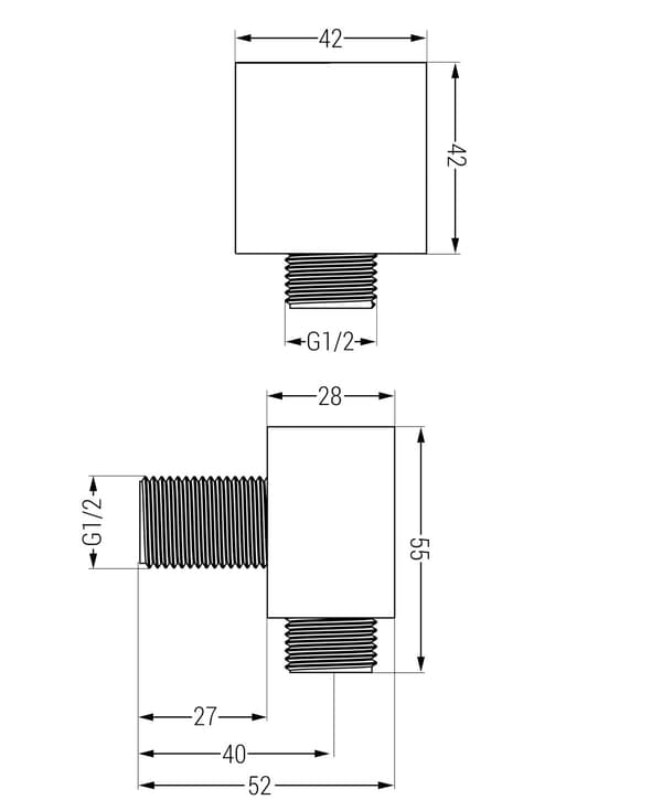 Mexen vinklet tilslutning, krom - 79345-00