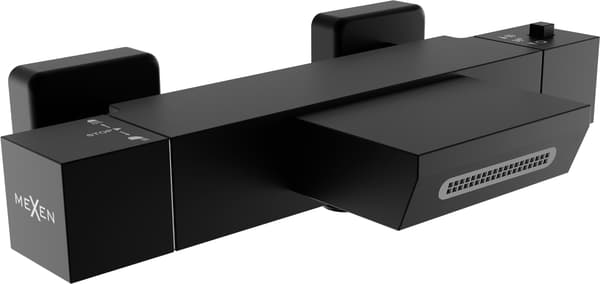 Mexen Cube termostatisk badekararmatur, sort - 77360-70