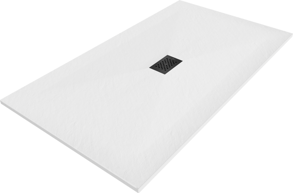 Mexen Hugo rektangulær SMC-bruser 170 x 100 cm, hvid, sort dække - 42101017-B