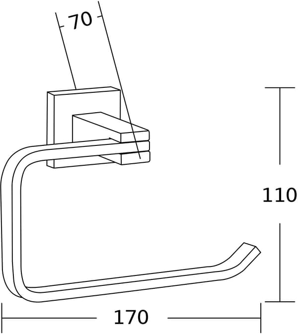 Mexen Vane toiletpapirholder, sort - 7020933-70