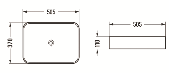 Mexen Vena bordpladevask 50 x 37 cm, sort mat - 22195085