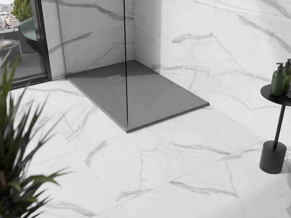 Mexen Stone+ rektangulær kompositbruserbakke 110 x 90 cm, grå-beton - 44619011