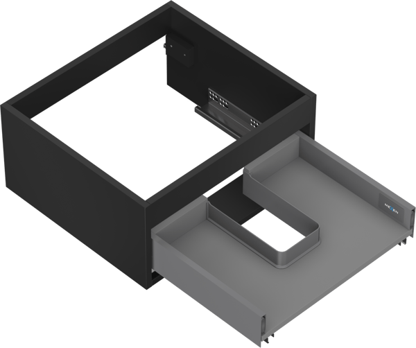 Mexen Box-A korpus til underskab 50 cm, 1 skuffe, sort mat - 91AX0-0500-235-1-71