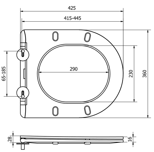 Mexen slim slow-close sits, duroplast, vit matt - 39740001