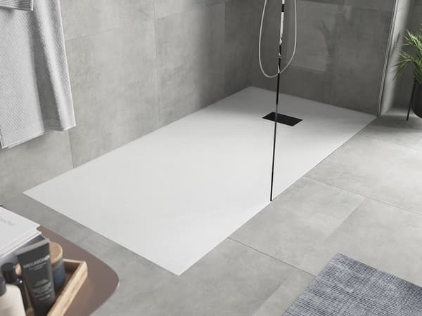 Mexen Hugo rektangulær bruser SMC 170 x 90 cm, hvid, sort dækplade - 42109017-B
